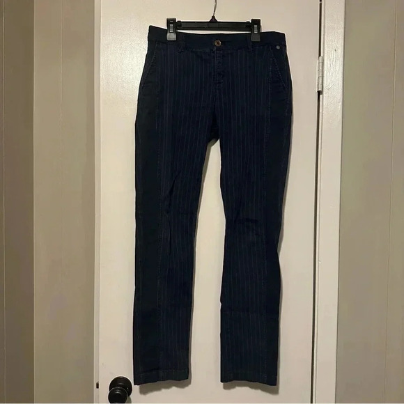 Pilcro Anthropologie navy striped pants hyphen fit size 26 - Picture 1 of 9
